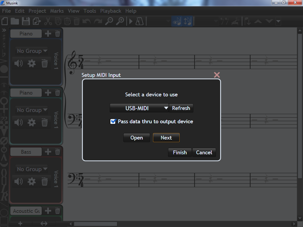 MIDI Input Device Settings [Musink Help Professional & Free Music Notation Software]